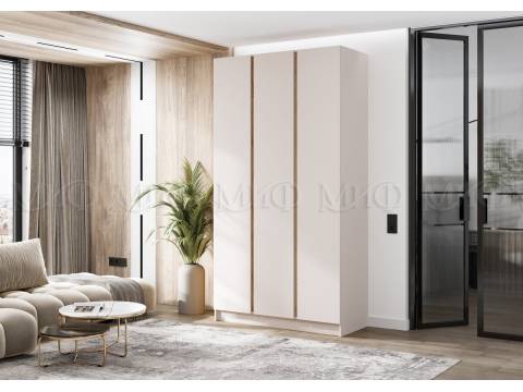 Шкаф трехстворчатый Келвин (1200) Кашемир-вставка дуб крафт