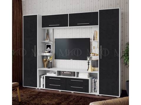 Гостиная Гармония Пластер Блэк, Белый