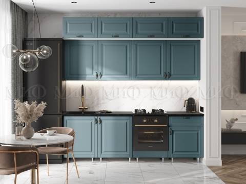 Кухня Престиж 2400 мм Браш Блю