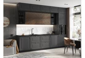 Кухня Престиж 3000 мм Компоновка №2 Графит софт/Прайм орех