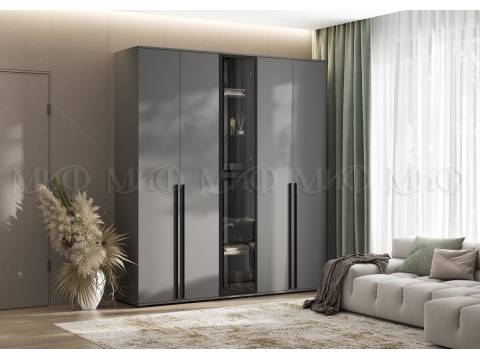 Шкаф с витриной Норд Графит