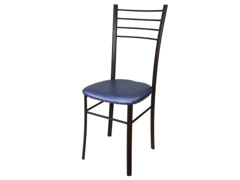 Стул Лайт ДХ-5 на коричневом каркасе обивка голубой