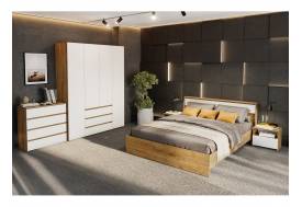 Спальня Некст 1 Дуб Золотой/Белый