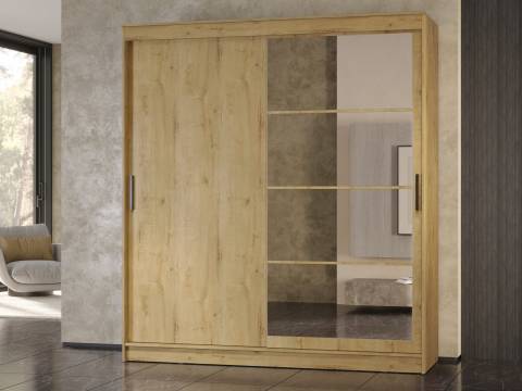 Шкаф-купе Гранд-1 2000 Дуб Вотан-двери Зеркало-ЛДСП