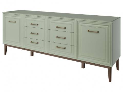 Комод 6 ящиков 2 двери Гориция Зелёный самшит