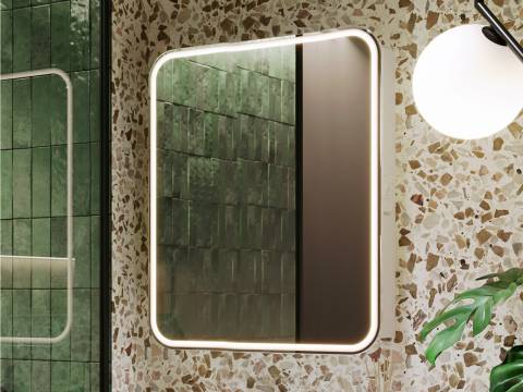 Шкаф зеркальный Lana 70 белый холодный