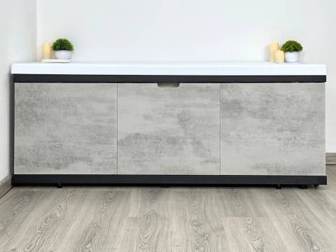 Экран под ванну МДФ Rita Black 1800 мм серый бетон