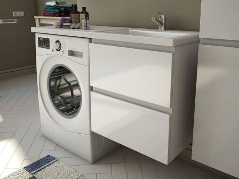 Тумба с раковиной Dallas Luxe 1050 навесная 2 ящика правая