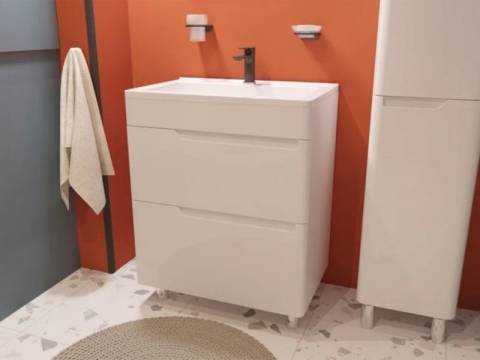 Тумба с раковиной Kare Luxe 700 напольная 2 ящика