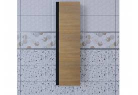 Шкаф-пенал для ванной Uperwood Barsa подвесной черный/дуб сонома