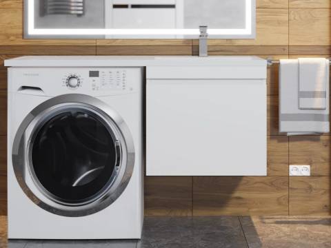 Тумба с раковиной Uperwood Magenta 60-120 см подвесная белая выдвижной ящик правая