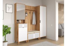 Прихожая Лаура Дуб вотан/Белый шагрень