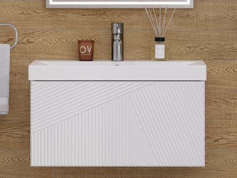 Тумба с раковиной Edge 70 подвесной белый