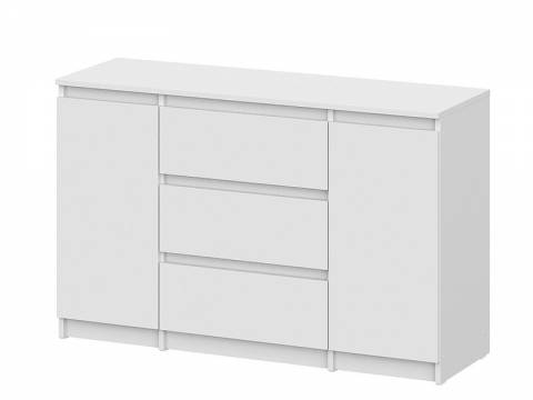 Комод 3 ящика двухстворчатый Денвер Серия 2 Белый