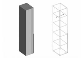 Пенал с полками Вита тёмно серый лофт