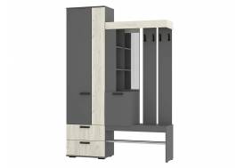 Прихожая Трамп Графит/дуб крафт белый