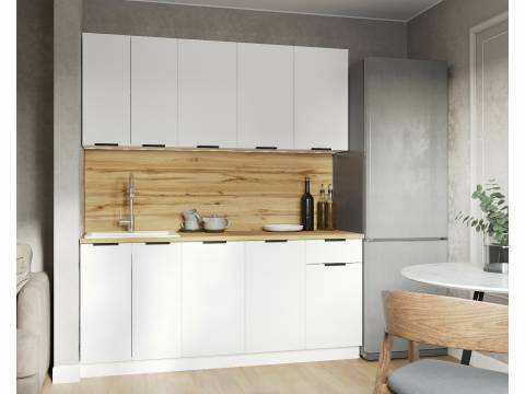 Кухонный гарнитур Эстетик 1800 мм МДФ Вотан/Белый