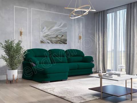 Угловой диван малый Квин 6 без механизма Ultra forest