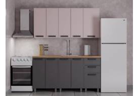 Кухонный гарнитур Магнолия 1600 мм Кашемир/Сталь