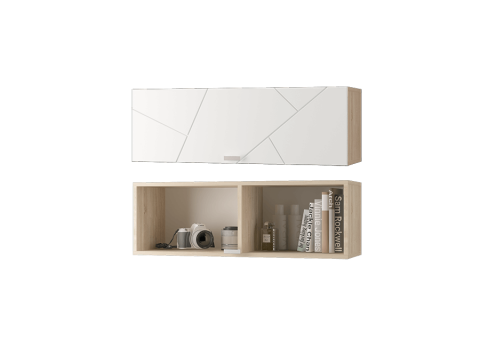 Шкаф настенный Скайлайн 900 с дверкой белый шагрень