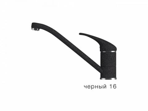 Смеситель для кухни низкий Эко Polygran Черный 16